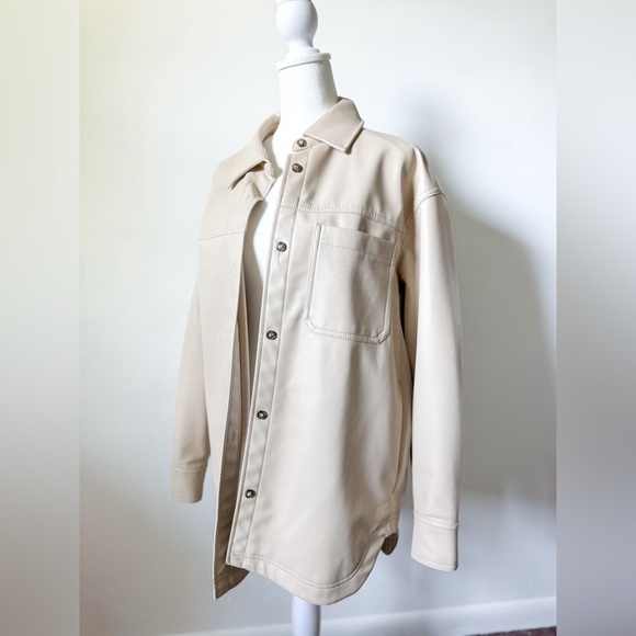H&M Faux Leather Shirt Jacket - Picture 7 of 14